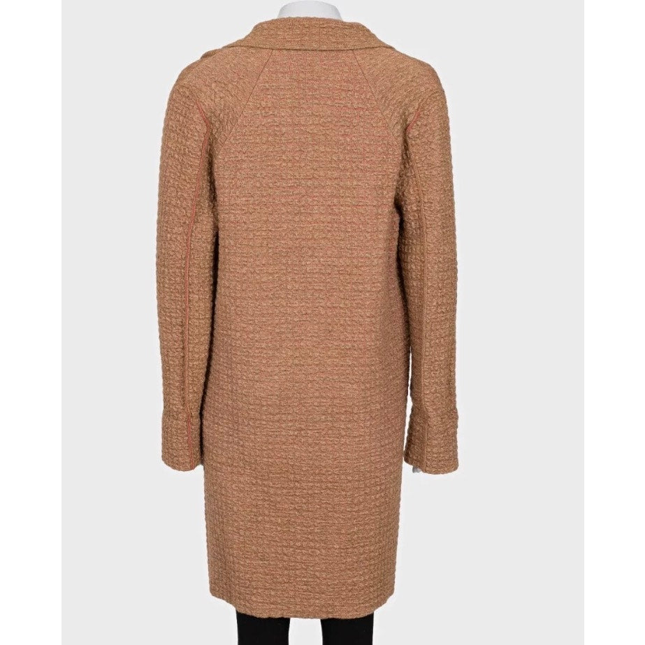 Sonia Rykiel Brown Mixed Knit Button-Up Cardigan, Size S pre-owned