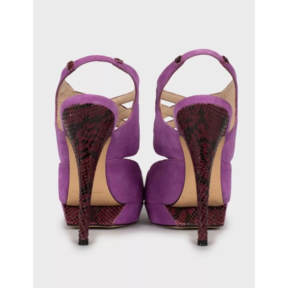 Nicholas Kirkwood Suede & Snakeskin print lambskin Sandals Size 36 Pre-owned