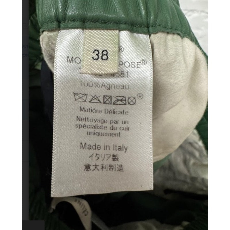 Celine Green Leather Shorts Sz. M Pre-owned