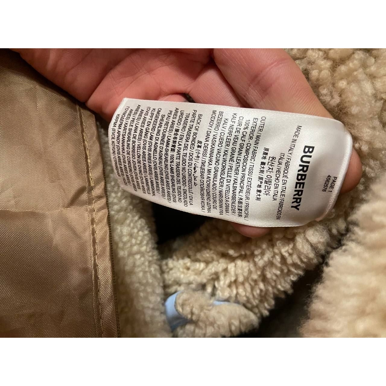 Burberry Blue Sheepskin Leather Coat UK4 XXS Pre-owned