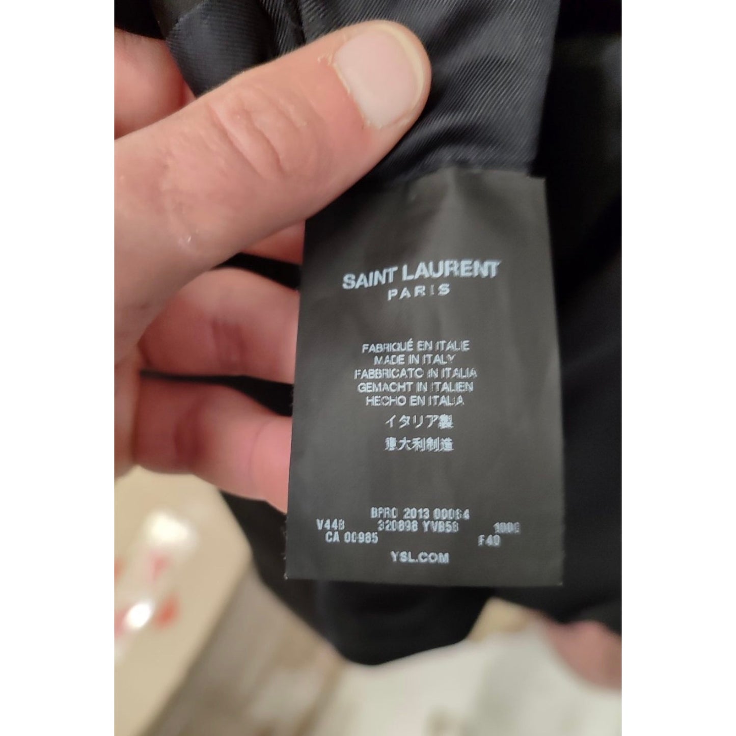 Saint Laurent Black Wool Satin Lapels Jacket Sz.40 pre-owned