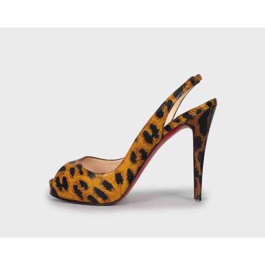 Christian Louboutin Brown Animal Print Leather Heels Sz.38 Pre-owned