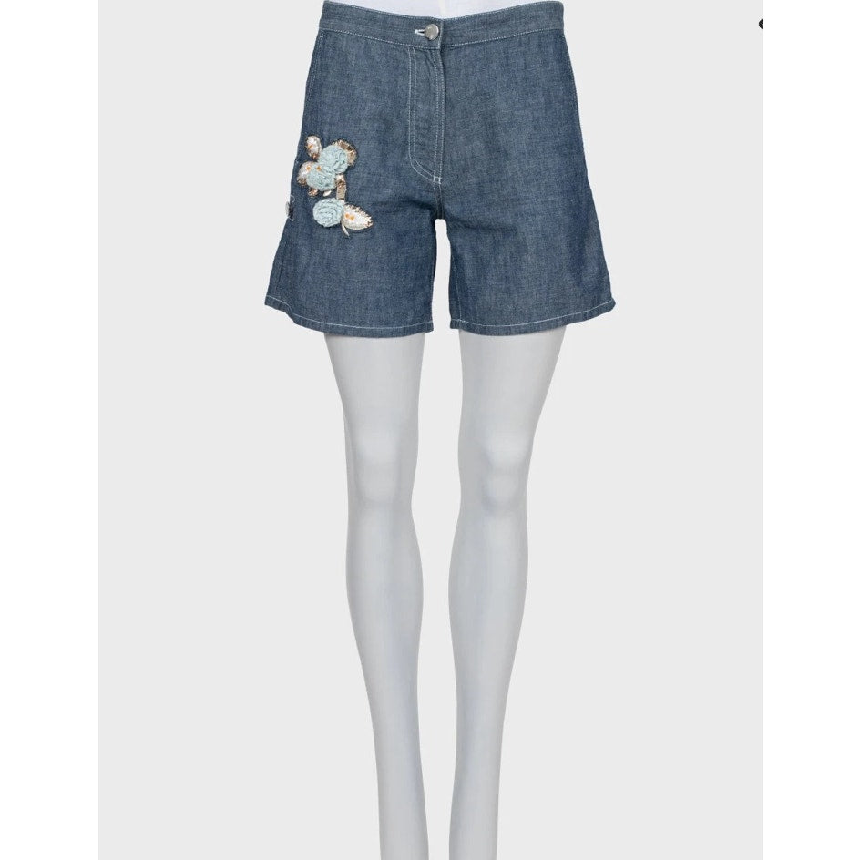 Christian Dior Denim Shorts with Patches - Size S Pre-owned