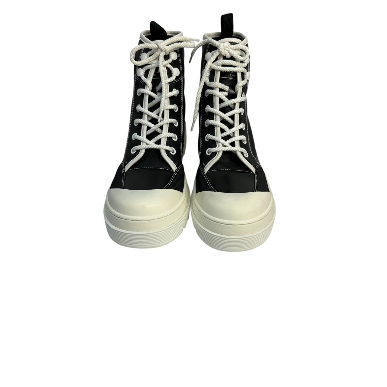 Dior D-Rise Black and White Lace Up Boots - Size 40 Pre-owned