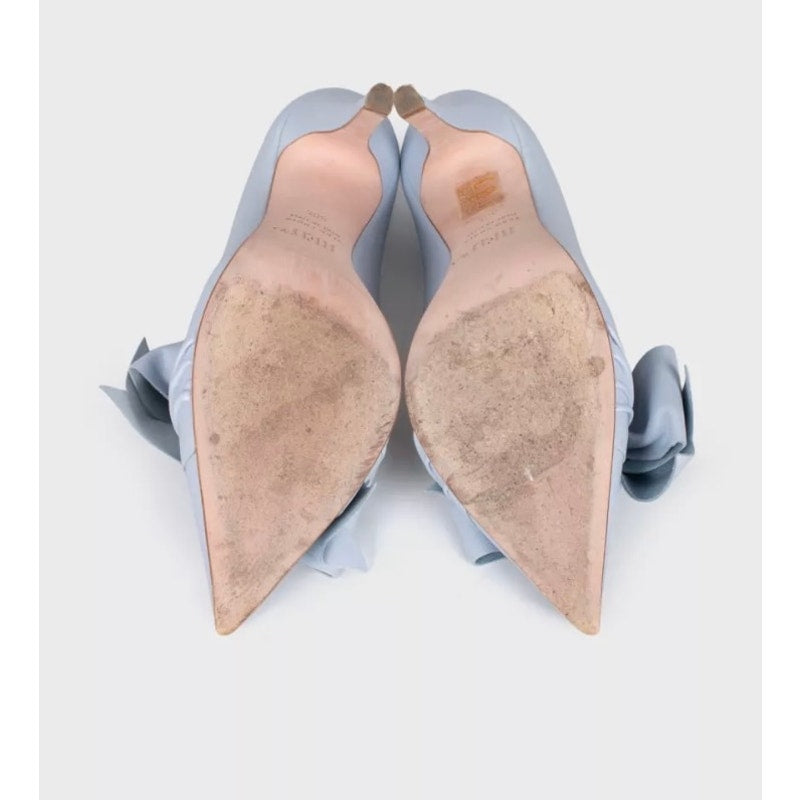 RED Valentino Blue Leather Bow Pumps  Sz.38.5 pre-owned