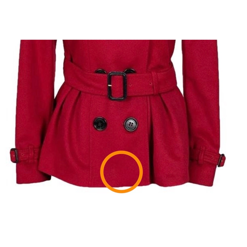 Burberry Red Wool Cashmere Belted Coat UK10 Pre-owned