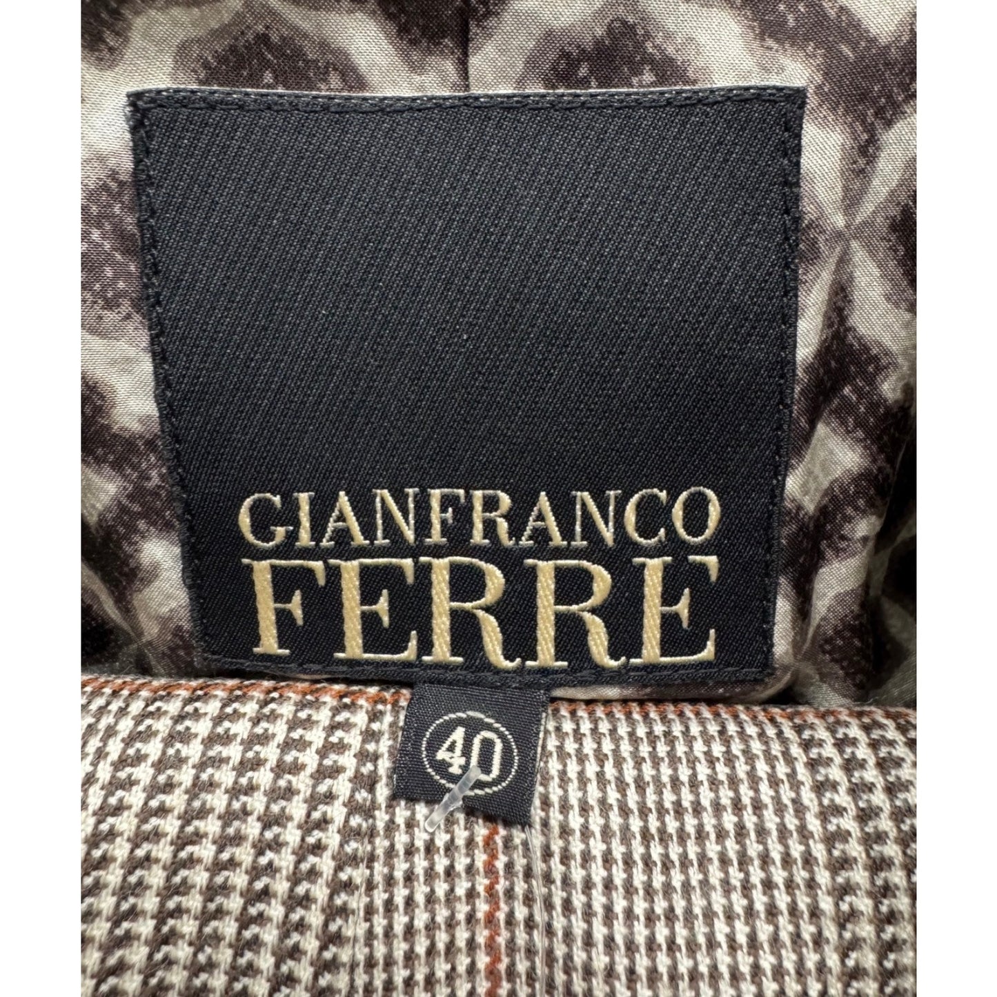 Gianfranco Ferre Chic Beige Wool Checked Suit - IT38/XS pre-owned