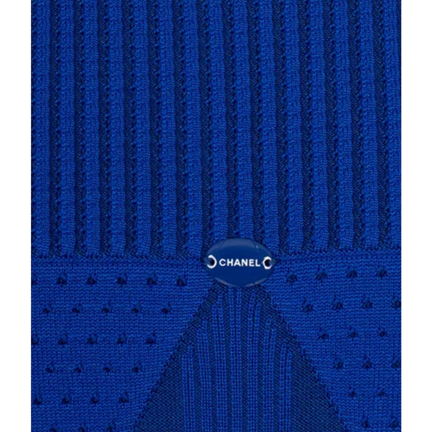 Chanel Blue Textured Straight-Cut Dress Sz.38 pre-owned