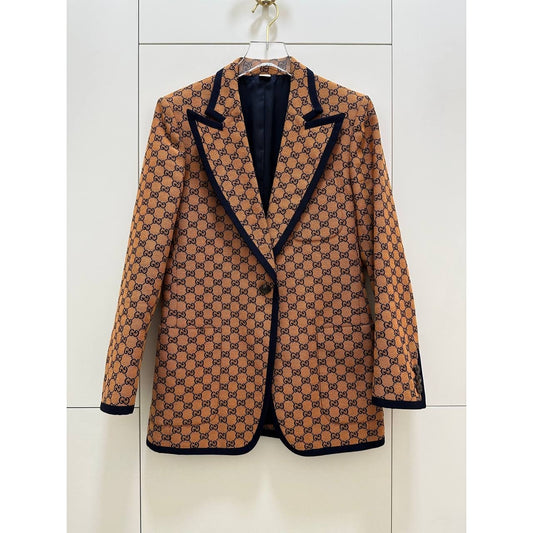 Gucci GG Monogram Canvas Blazer Sz.42 Pre-owned