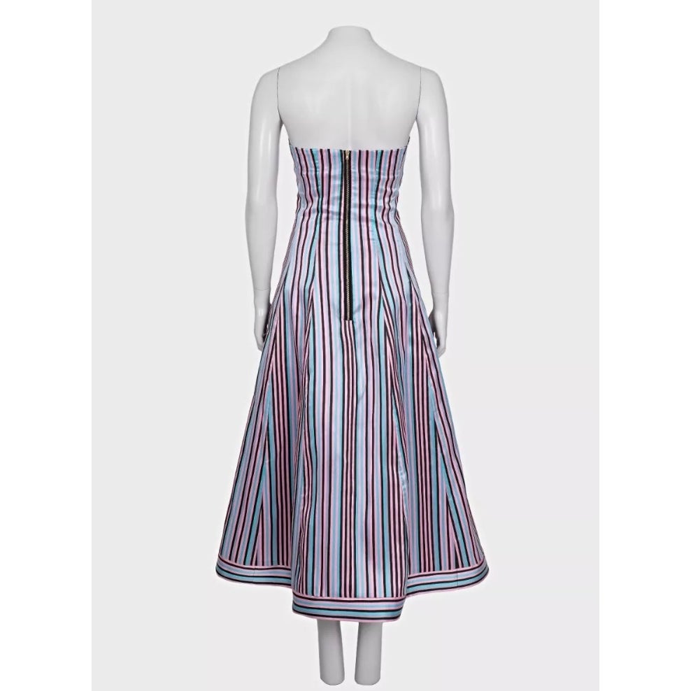 Natasha Zinko Striped Fitted Dress with Gold Hardware Sz.38 Pre-owned