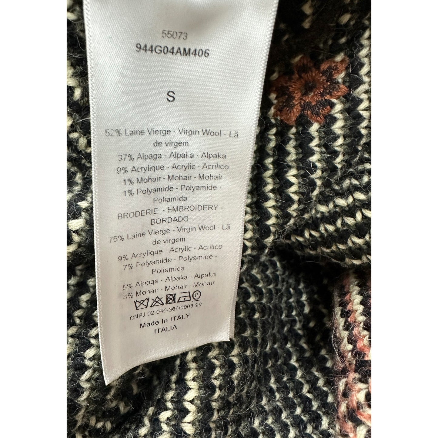 Christian Dior Pre Fall 2019 Cream Knit Cardigan Size S Pre-owned