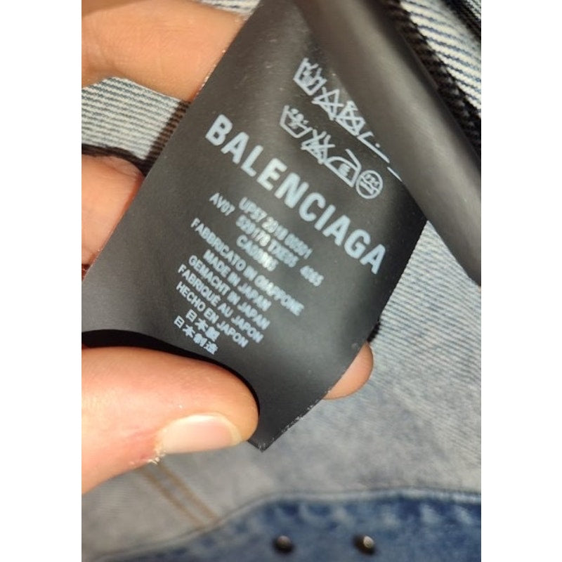 Balenciaga Oversize Denim Logo Blue Jacket Size 36/S pre-owned
