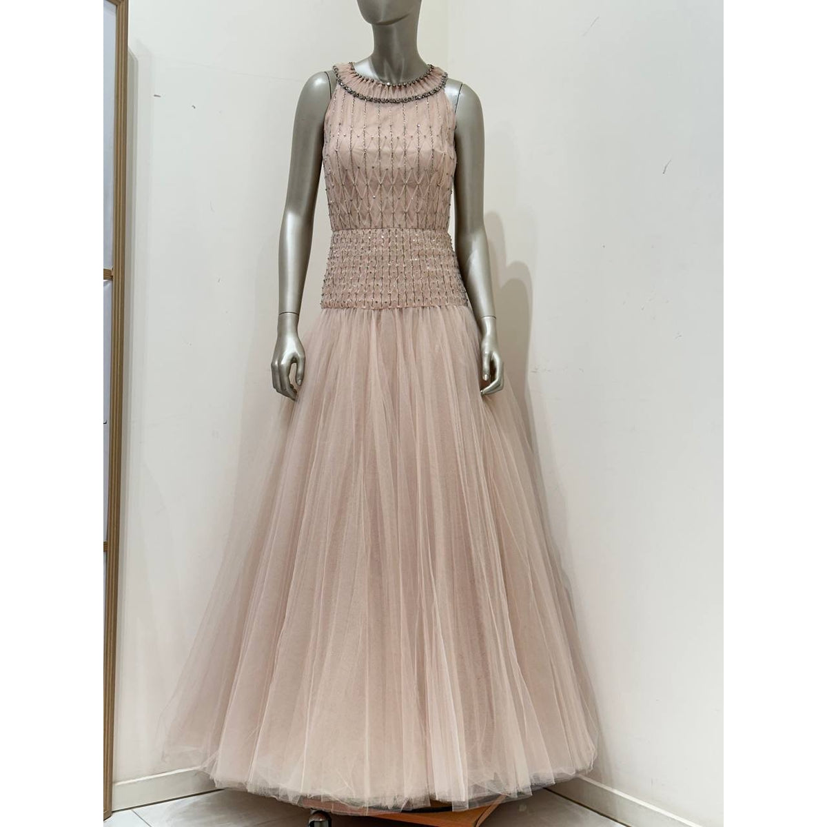 Valentino Blush Pink Embellished Tulle Gown Sz.40 Pre-owned
