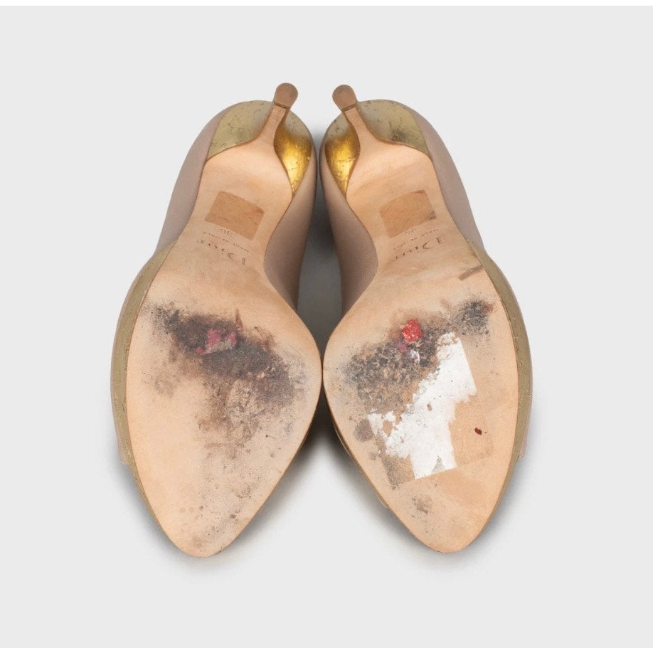 Christian Dior Beige t Leather Bow Pumps Size 36 pre-owned
