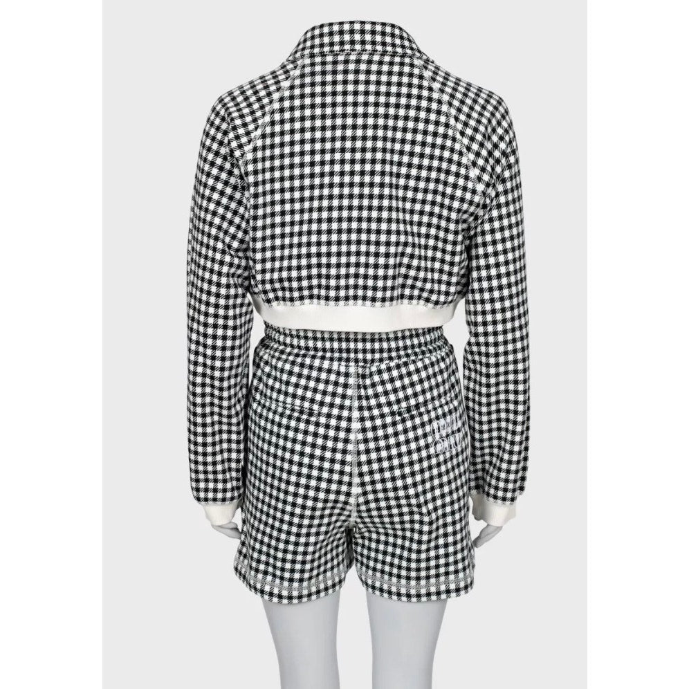 Miu Miu Houndstooth Cotton Suit with Shorts - Size S Pre-owned