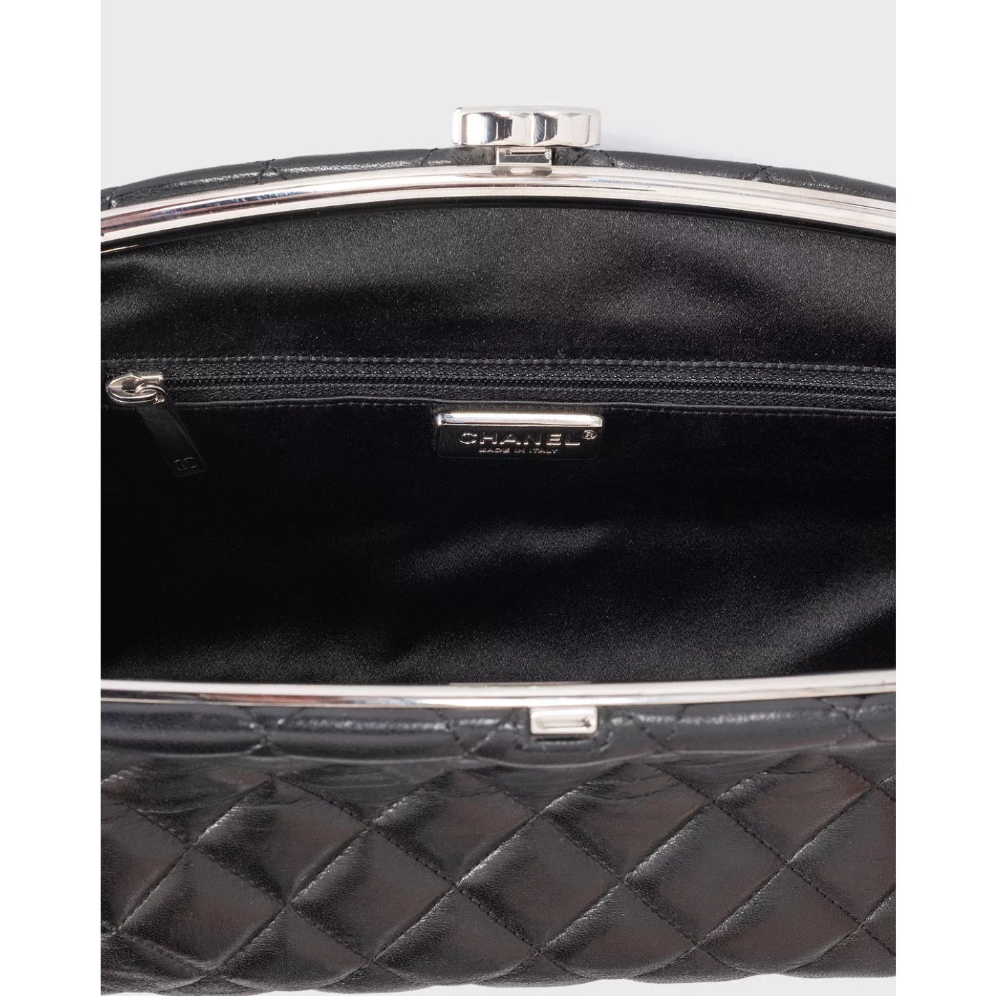 Chanel Mademoiselle Black Calfskin Coco Mark Clutch Bag Pre-owned