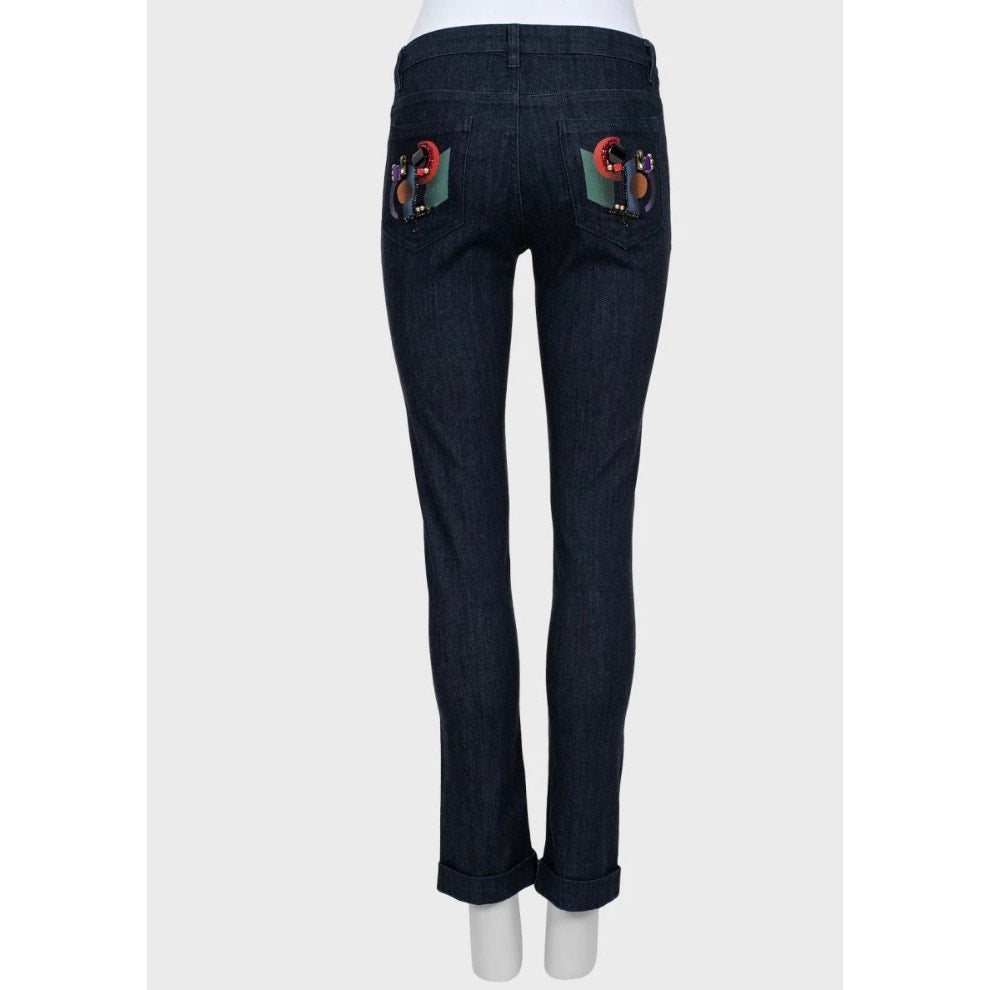 Chanel Skinny  Rhinestones Jeans Sz.S (FR36) Pre-owned