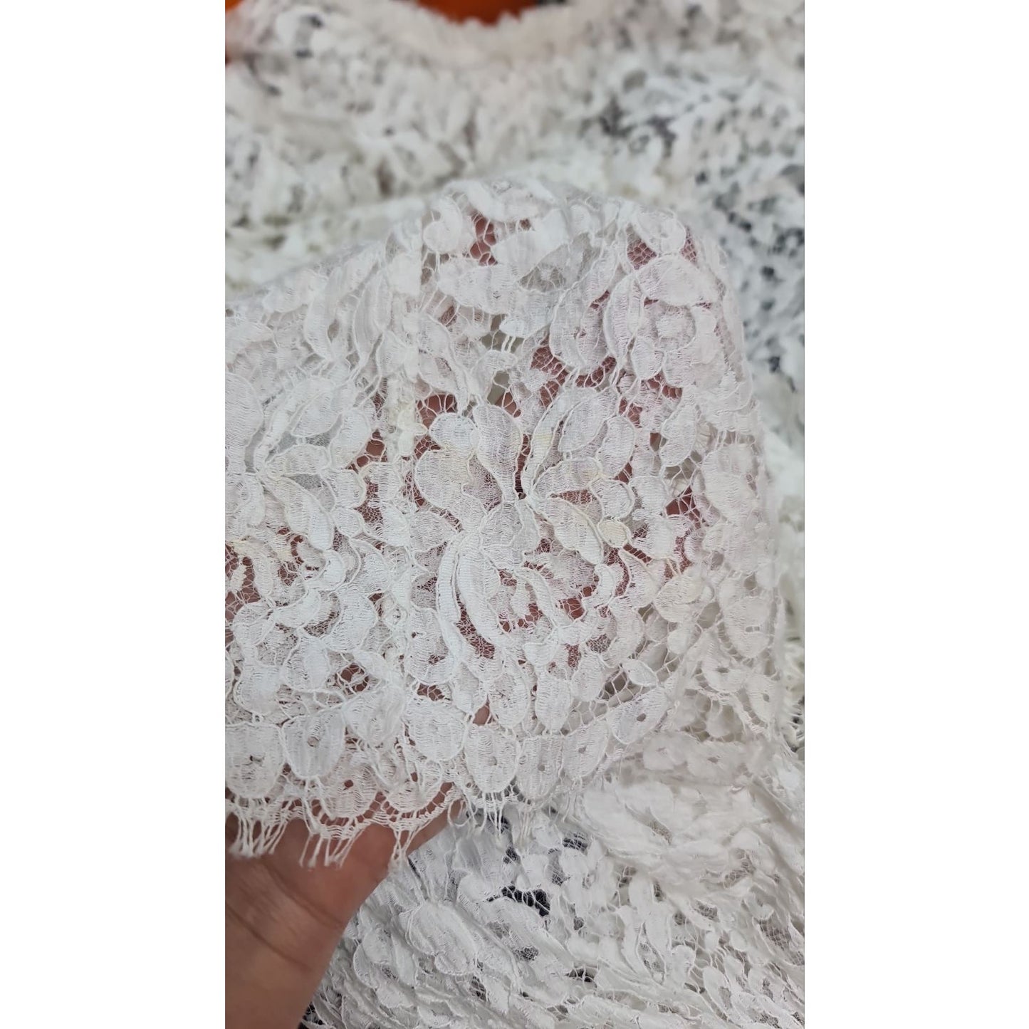 Chanel White Floral Lace Blouse Sz.36 Pre-owned