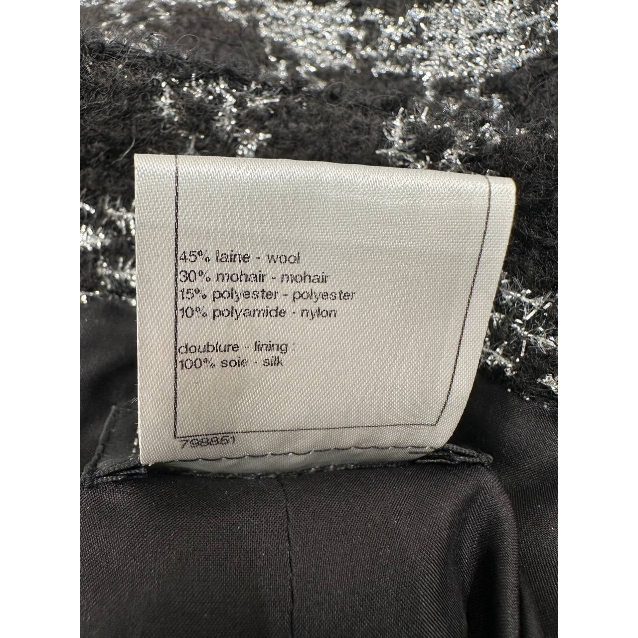 Chanel 2011 Runway Black & Silver Tweed Suit - Size 36 Pre-owned