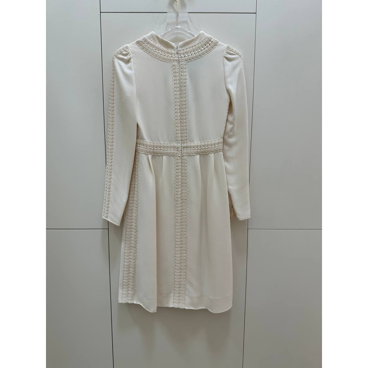 Vintage Valentino Silk Embroidered Trim Dress Sz.38 Pre-owned