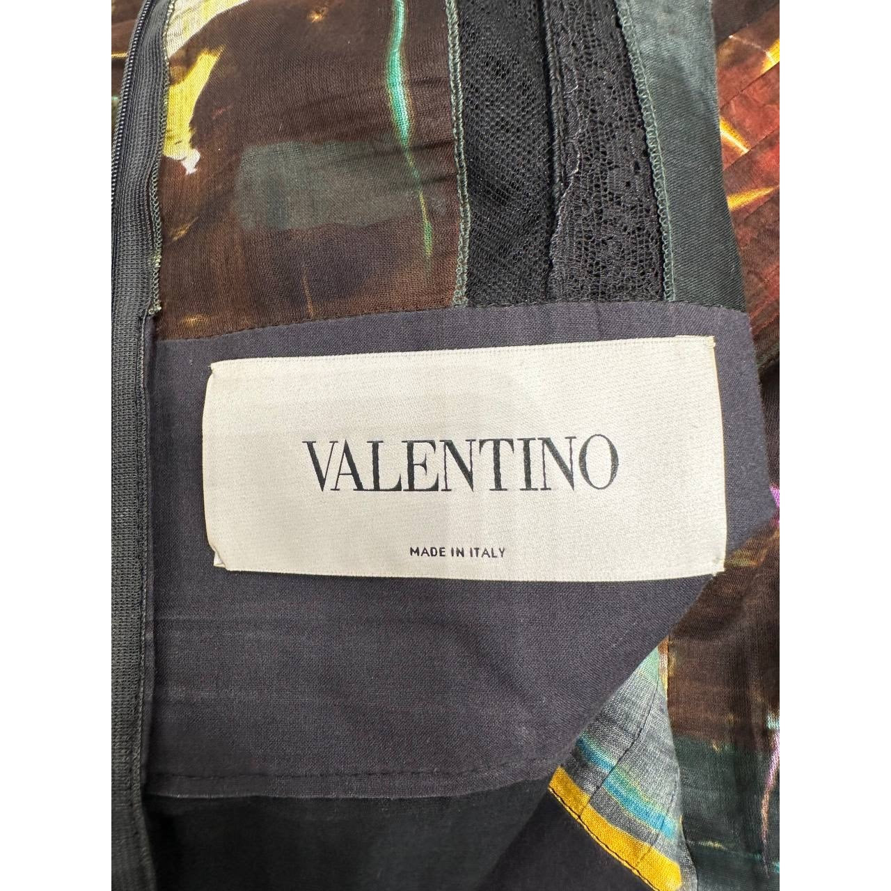 Valentino Multicolor Abstract Pleated Maxi Dress - IT 42 Pre-owned