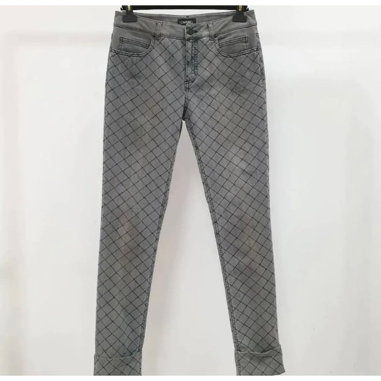 Chanel Quilted Skinny Jeans Sz.40 Pre-owned