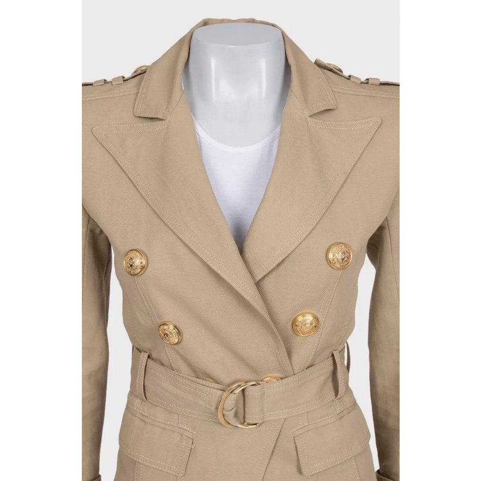 Balmain Beige Cotton-Linen Suit with Shorts Sz. FR36 / S Pre-owned