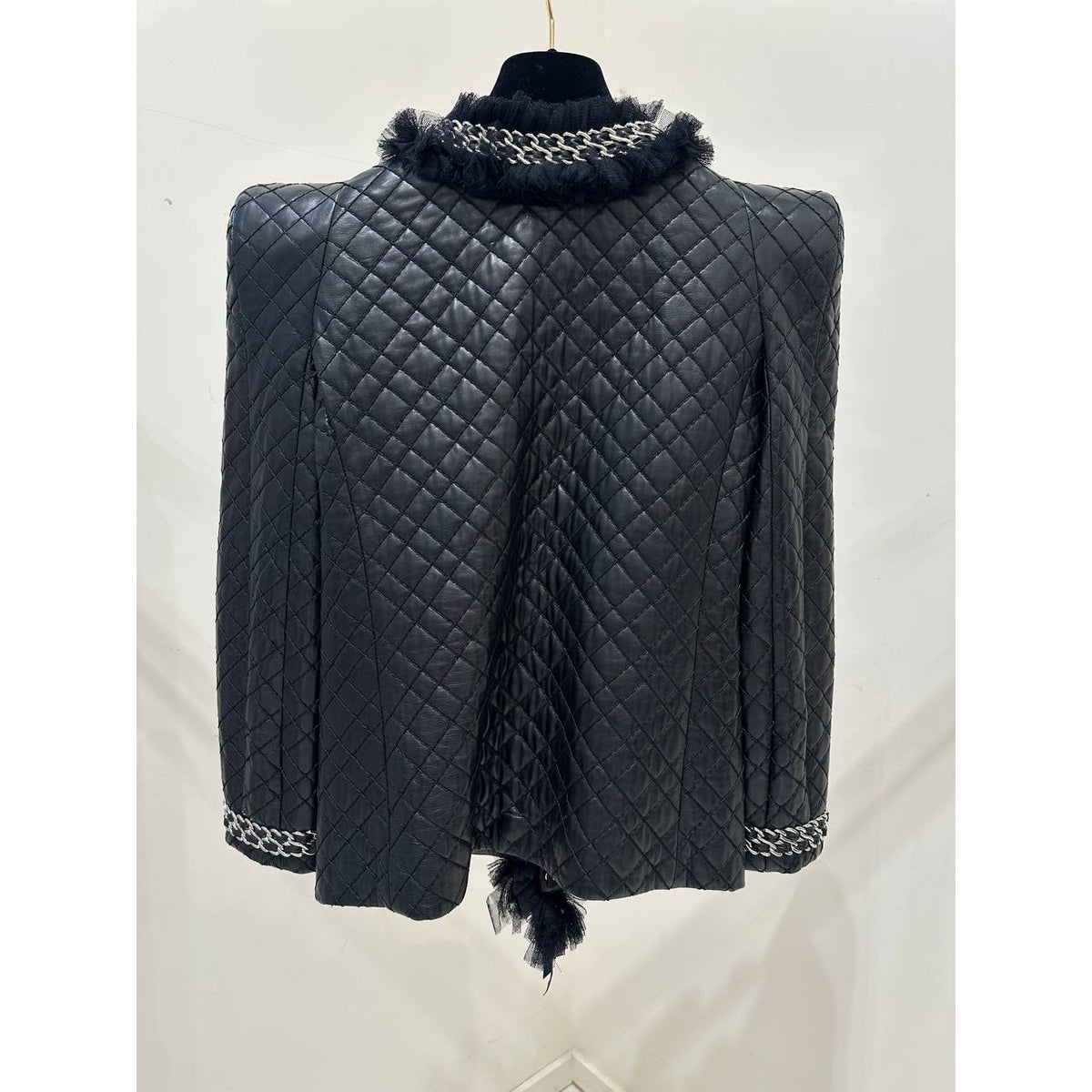 Balmain Paris Quilted Lambskin Leather Jacket - Size 40 Pre-owned