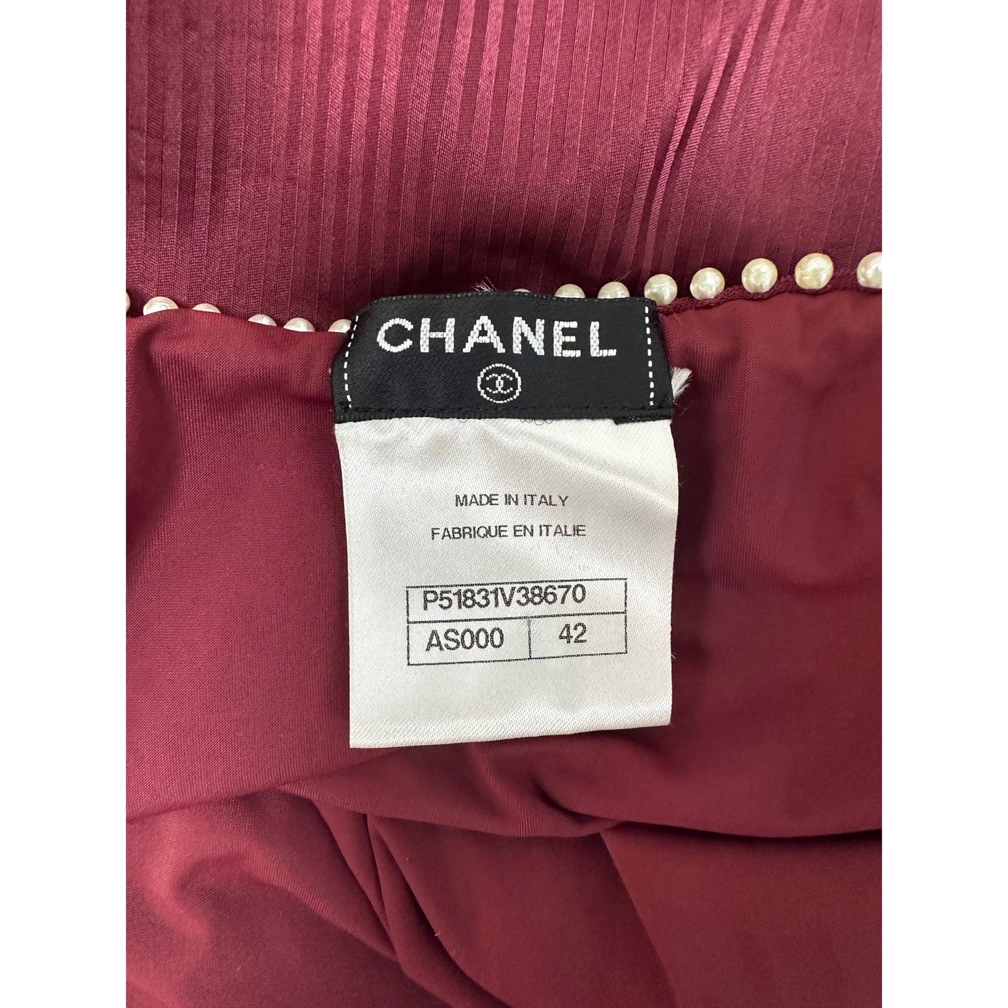 Chanel Burgundy Pearls Swimsuit Sz.42 pre-owned