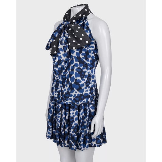 Louis Vuitton Blue Silk Skirt & Top Suit Set Sz.36 Pre-owned