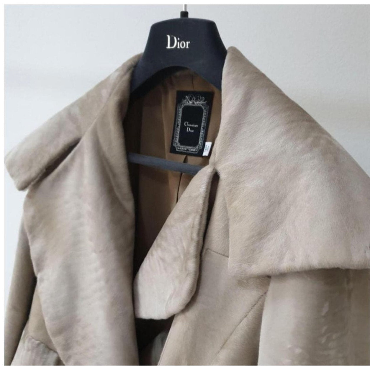 Christian Dior Beige Leather Fox Trimmed Jacket Sz.36 Pre-owned