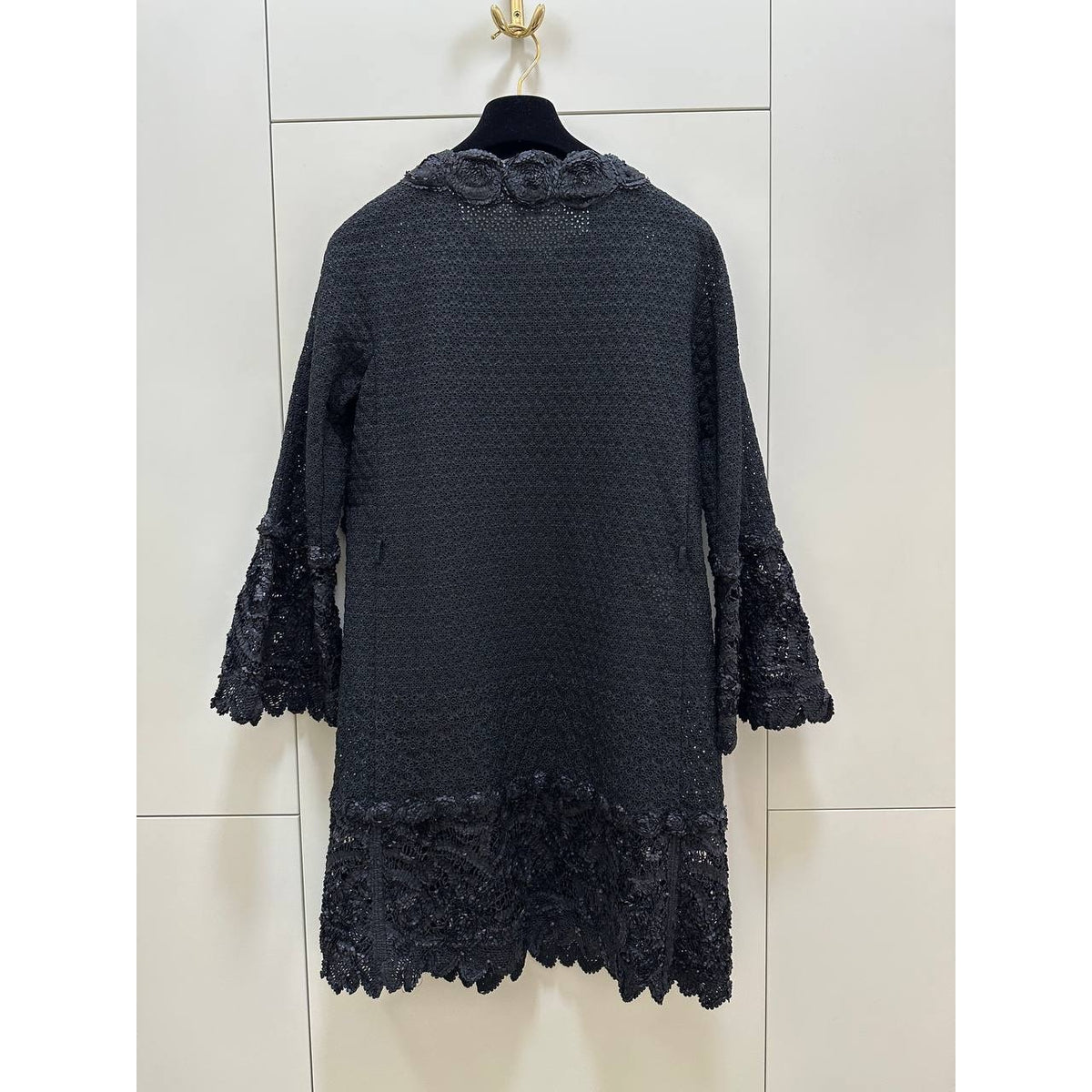Ermanno Scervino Black Embellished Lace Floral Jacket Sz.38 Pre-owned
