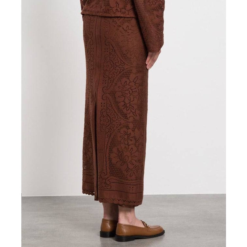 NWT Valentino Brown Laser-Cut Leather Two-Piece Set IT40 pre-owned
