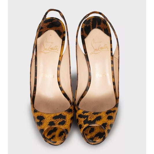 Christian Louboutin Brown Animal Print Leather Heels Sz.38 Pre-owned