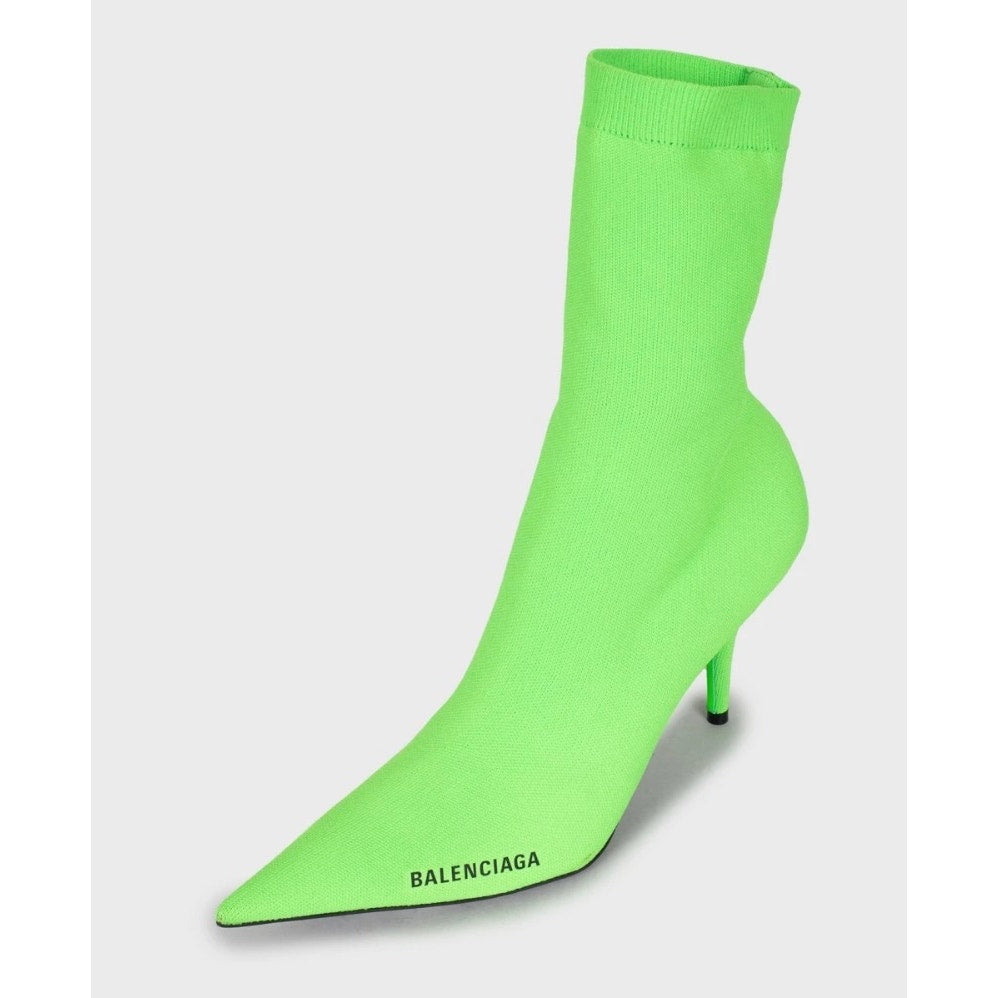 NWOB Balenciaga Knife Green Stretch-Knit Ankle Boots Sz.40 Pre-owned