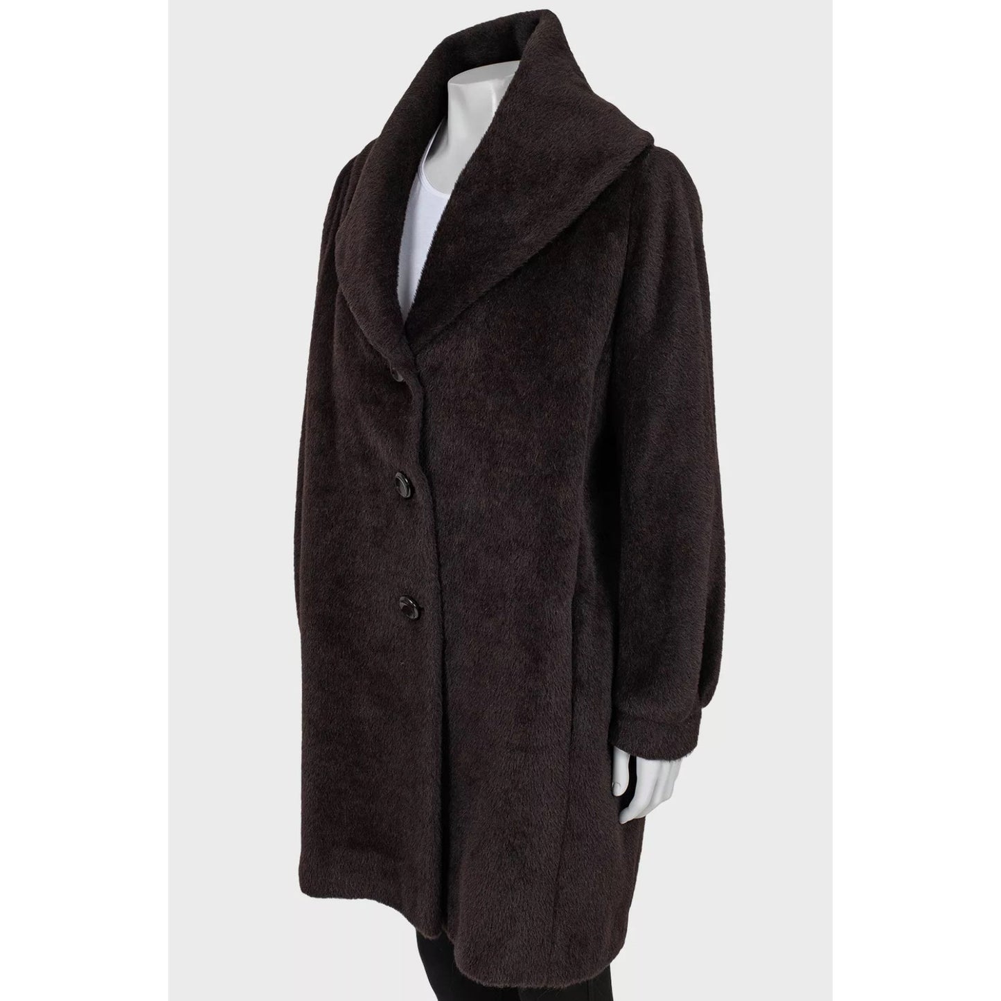 Max Mara Teddy Brown Wool Coat  Sz.M Pre-owned