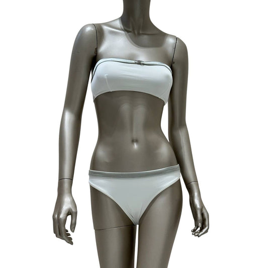 Chanel White CC Logo Two-Piece Bikini - Size 38 Pre-owned