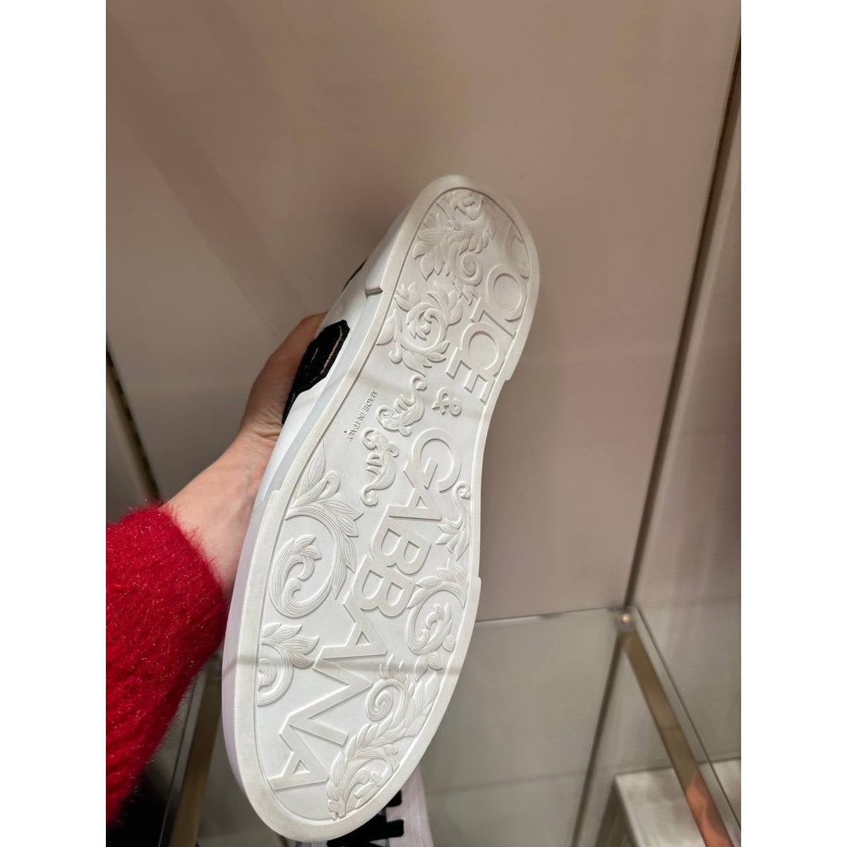 NWOB Dolce & Gabbana White Leather DG Logo Sneakers Sz.44/11 Pre-owned