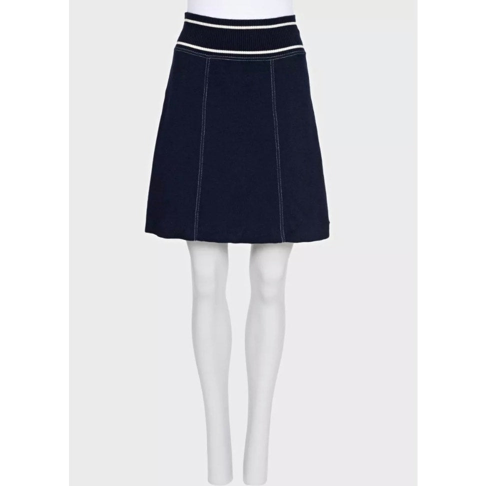 Chanel 2008 Cruise Blue Knit Embellished Skirt Suit Sz 38 Pre-owned