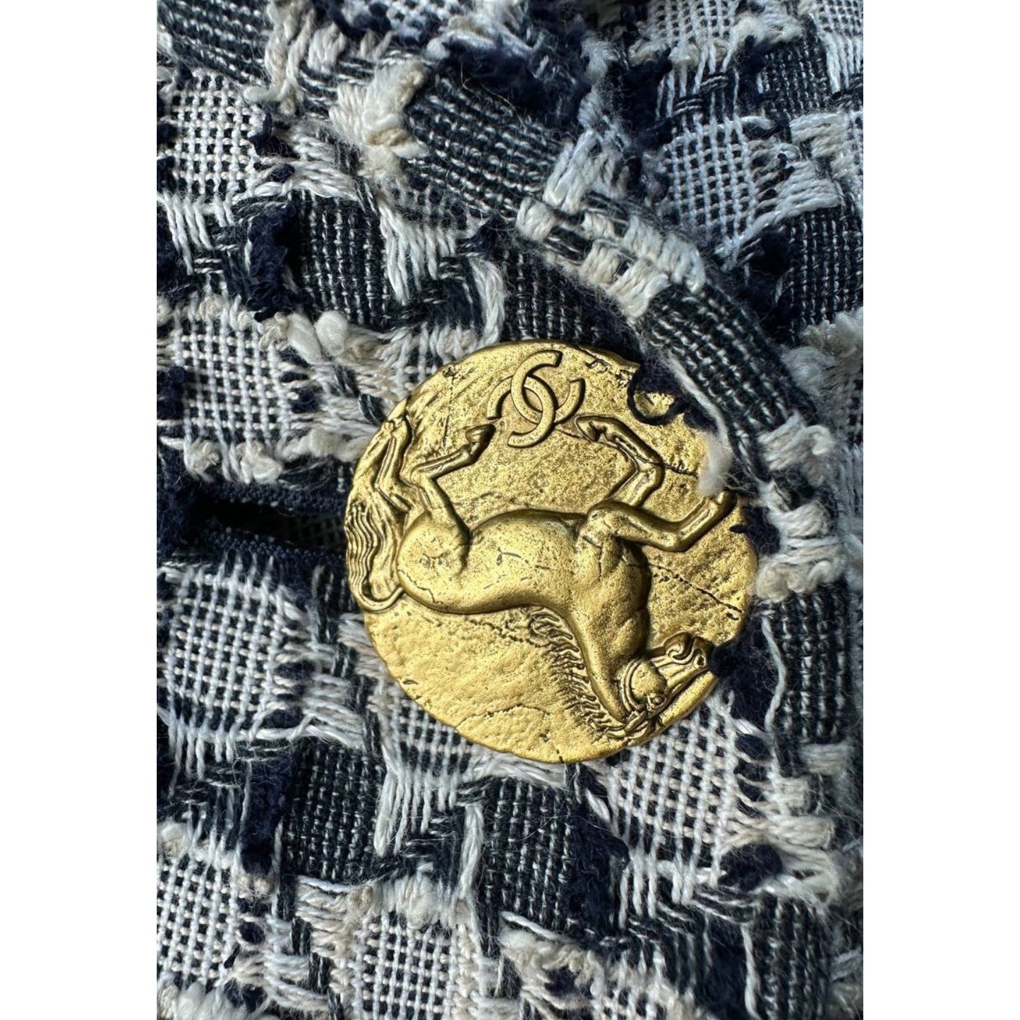 CHANEL 2018 Greece Sequin Tweed Oversized Coat - Size 40 Pre-owned