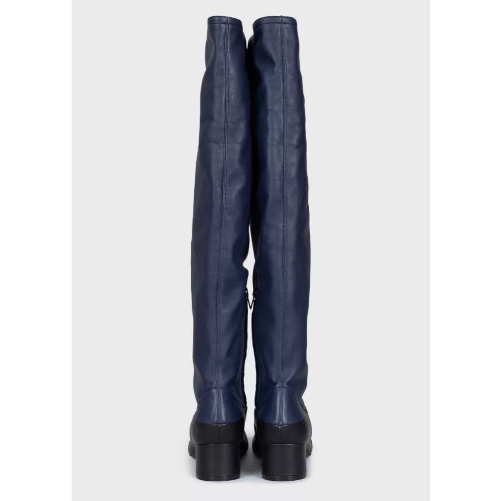 NWB Celine Blue & Black Leather Boots - Size 39.5 Pre-owned