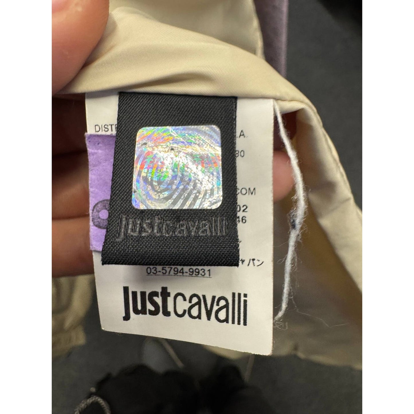 Just Cavalli White Down Coat Faux Raccoon Fur - Size 42/M Pre-owned