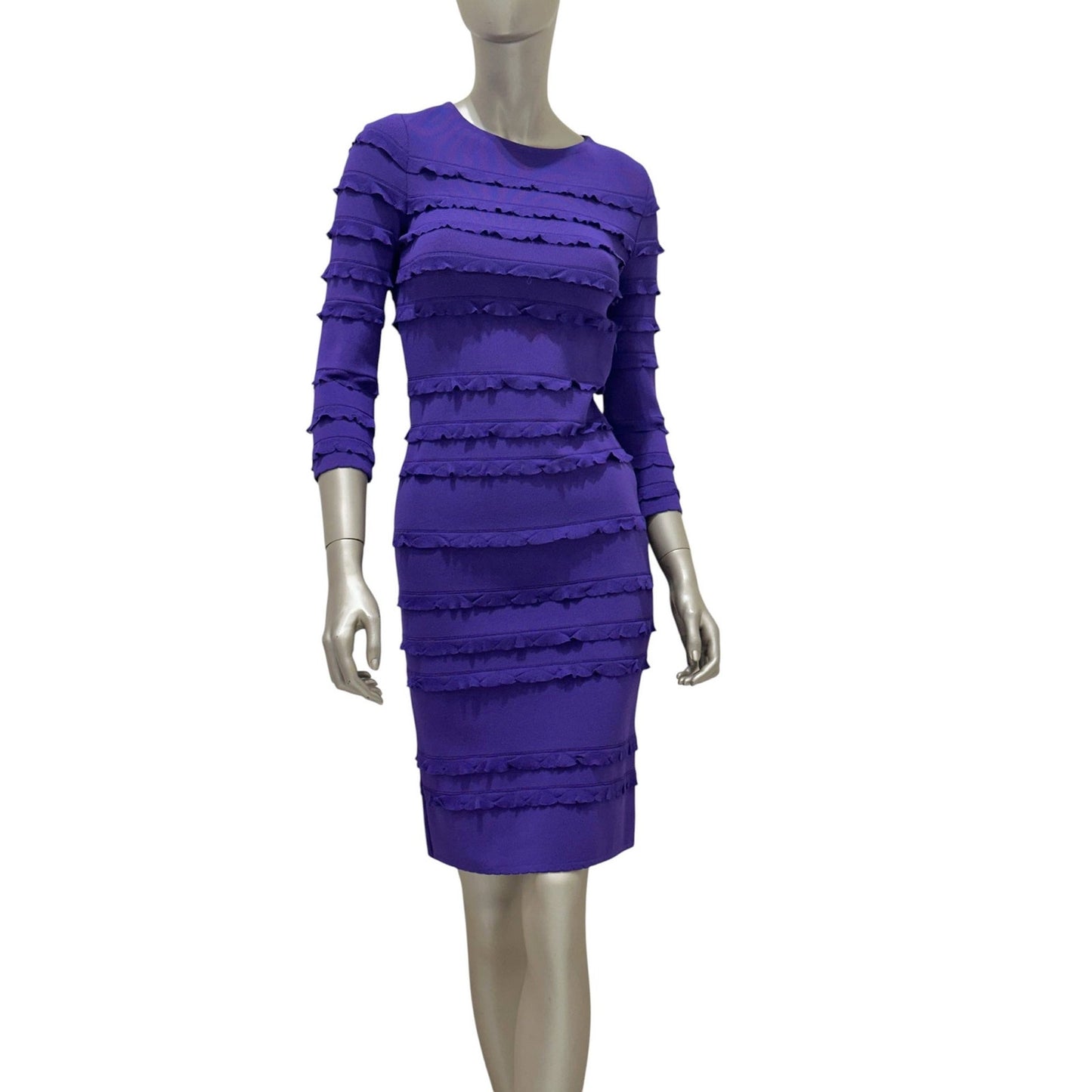 Сhristian Dior Purple Ruffle Shift Dress - Size 38 Pre-owned