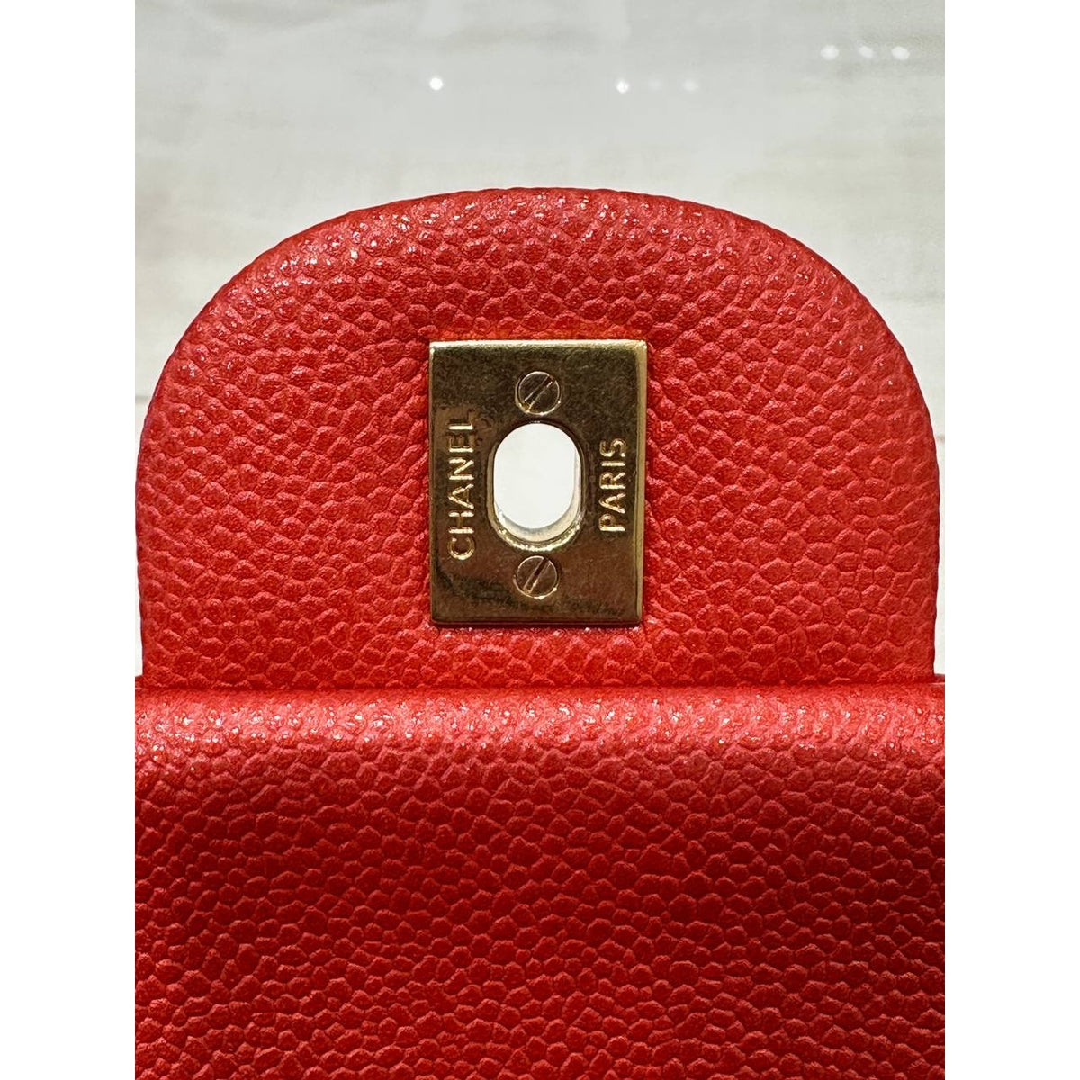 Chanel Red Caviar Jumbo Double Flap Bag Pre-owned