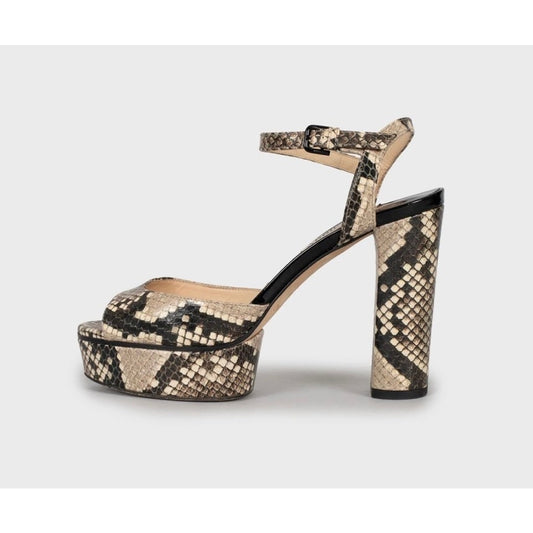 Jimmy Choo Animal Print Leather Block Heel Sandals 36 Pre-owned