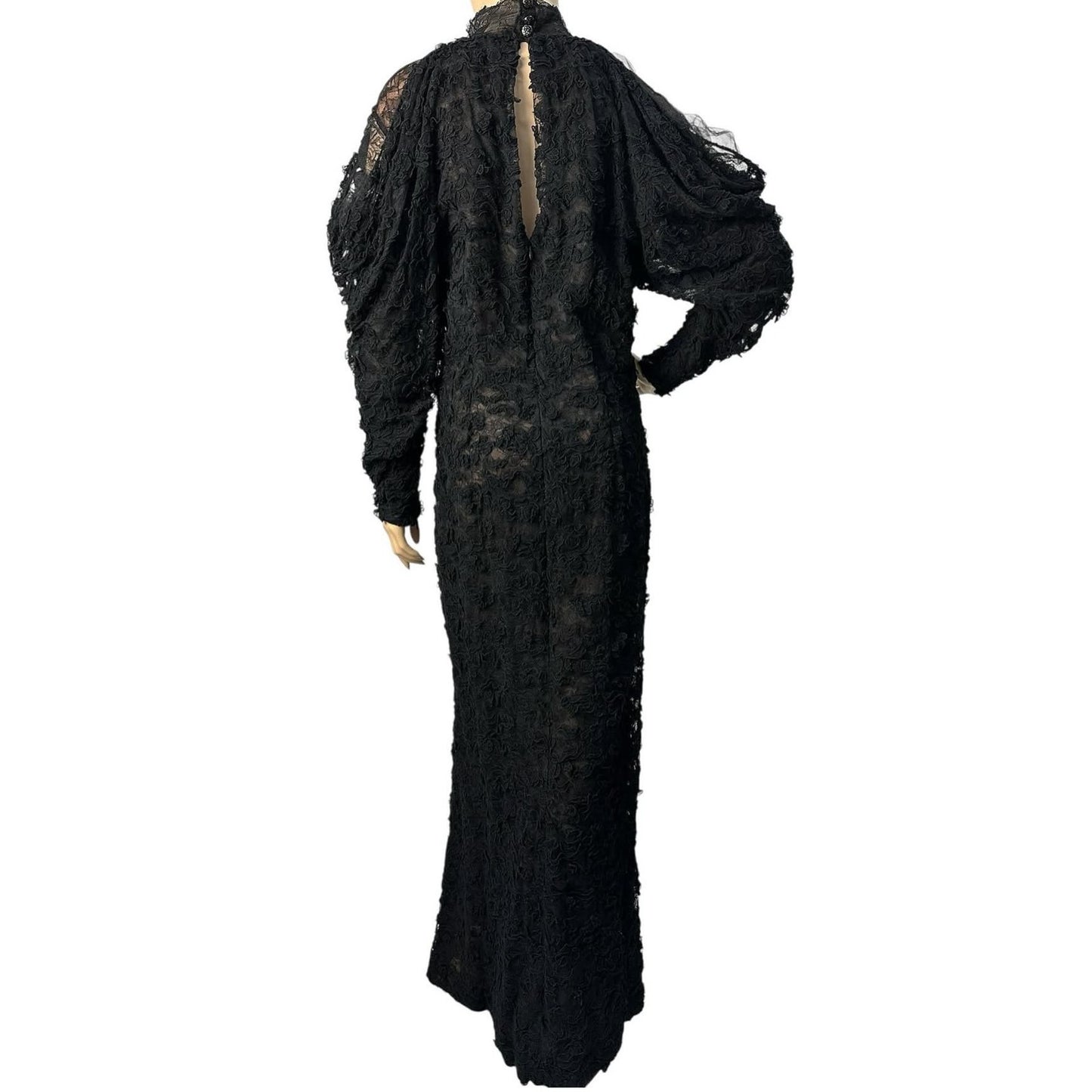 Chanel Fall 2018 Black Lace Maxi Dress Sz. 50 Pre-owned