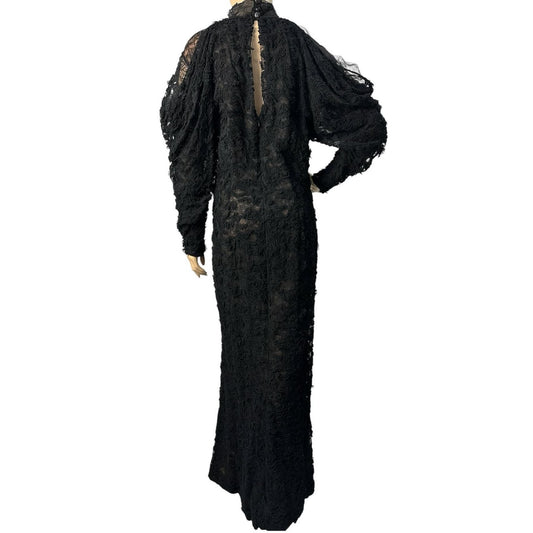 Chanel Fall 2018 Black Lace Maxi Dress Sz. 50 Pre-owned