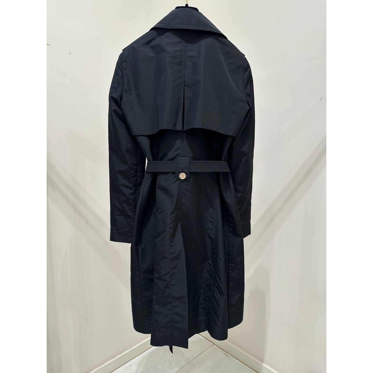 Vintage Versace Black Medusa Trench Coat Sz.40 Pre-owned