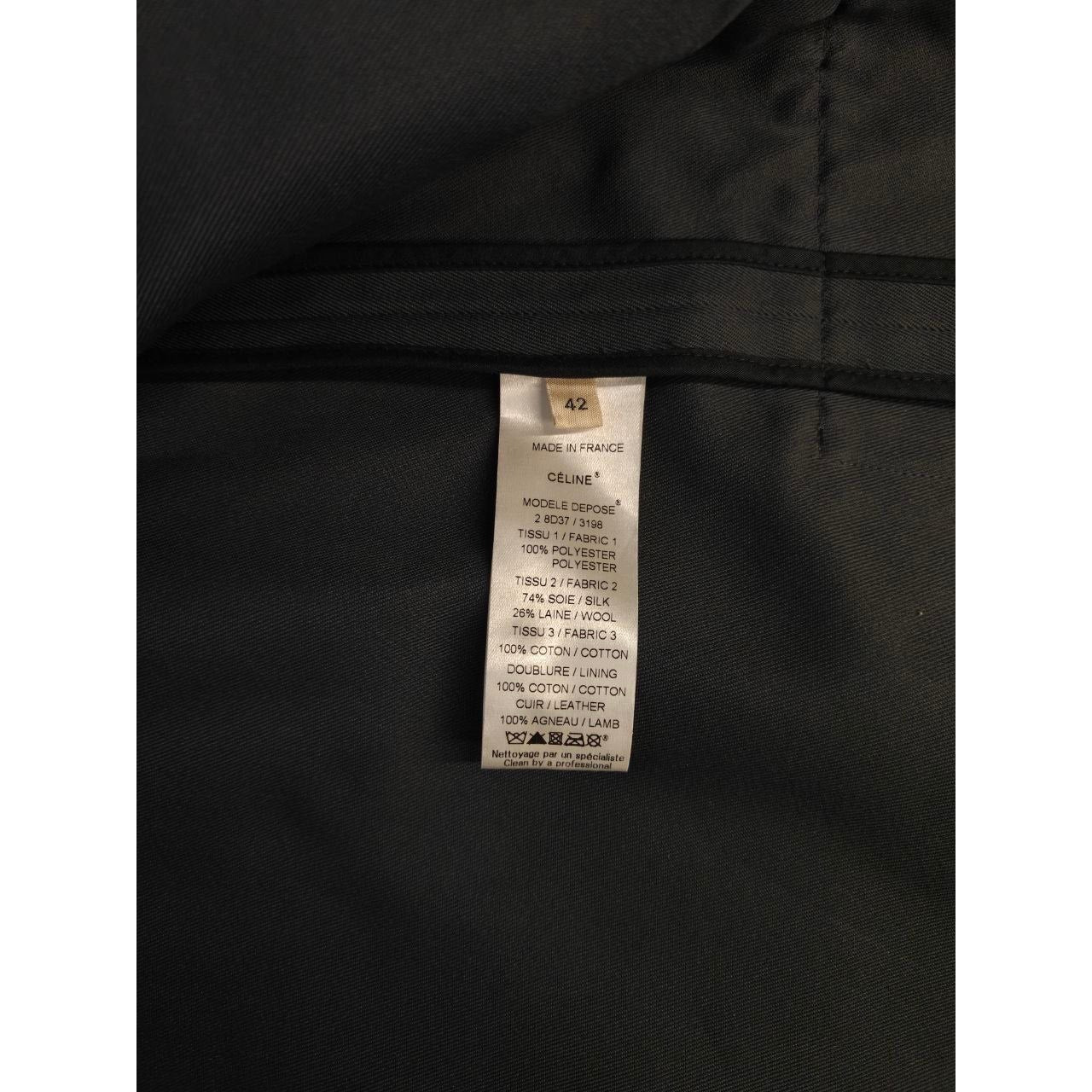 Celine Straight-Cut Leather Parts Coat - Size 42 IT Pre-owned