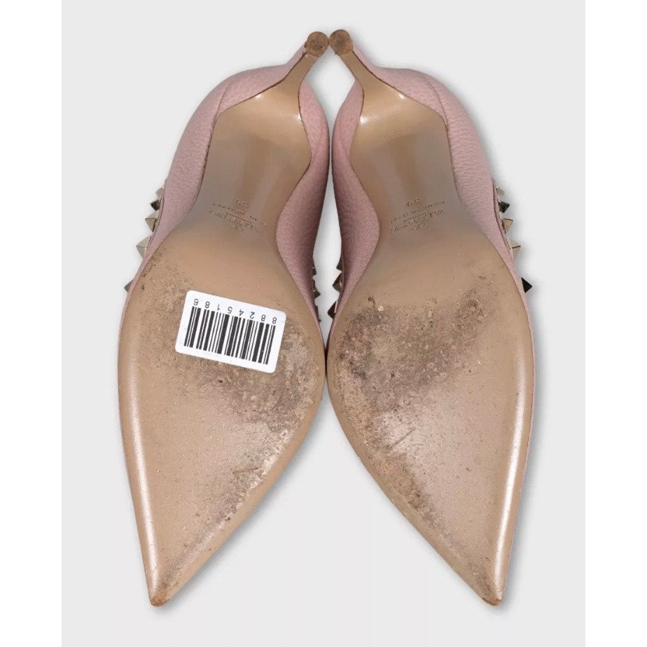 Valentino Rockstud Pink Leather Pumps Heels Sz.39 Pre-owned